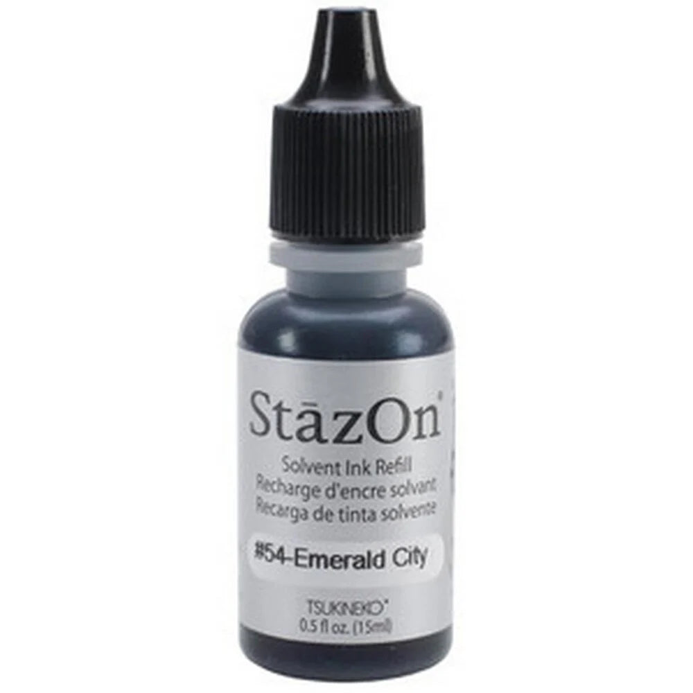 StazOn Ink Refill - EMERALD CITY 15ml (Permanent, Solvent-Based) - Rustic Farmhouse Charm