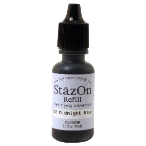 StazOn Ink Refill - MIDNIGHT BLUE 15ml (Permanent, Solvent-Based) - Rustic Farmhouse Charm