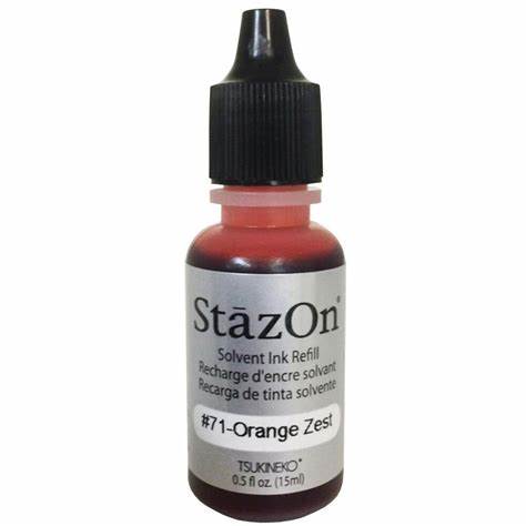 StazOn Ink Refill - ORANGE ZEST 15ml (Permanent, Solvent-Based) - Rustic Farmhouse Charm