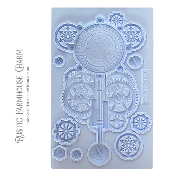 LaBlanche Mould - STEAMPUNK CLOCK (12.7 cm x 20.3 cm) - Rustic Farmhouse Charm