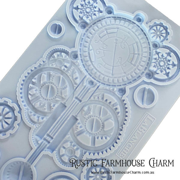 LaBlanche Mould - STEAMPUNK CLOCK (12.7 cm x 20.3 cm) - Rustic Farmhouse Charm