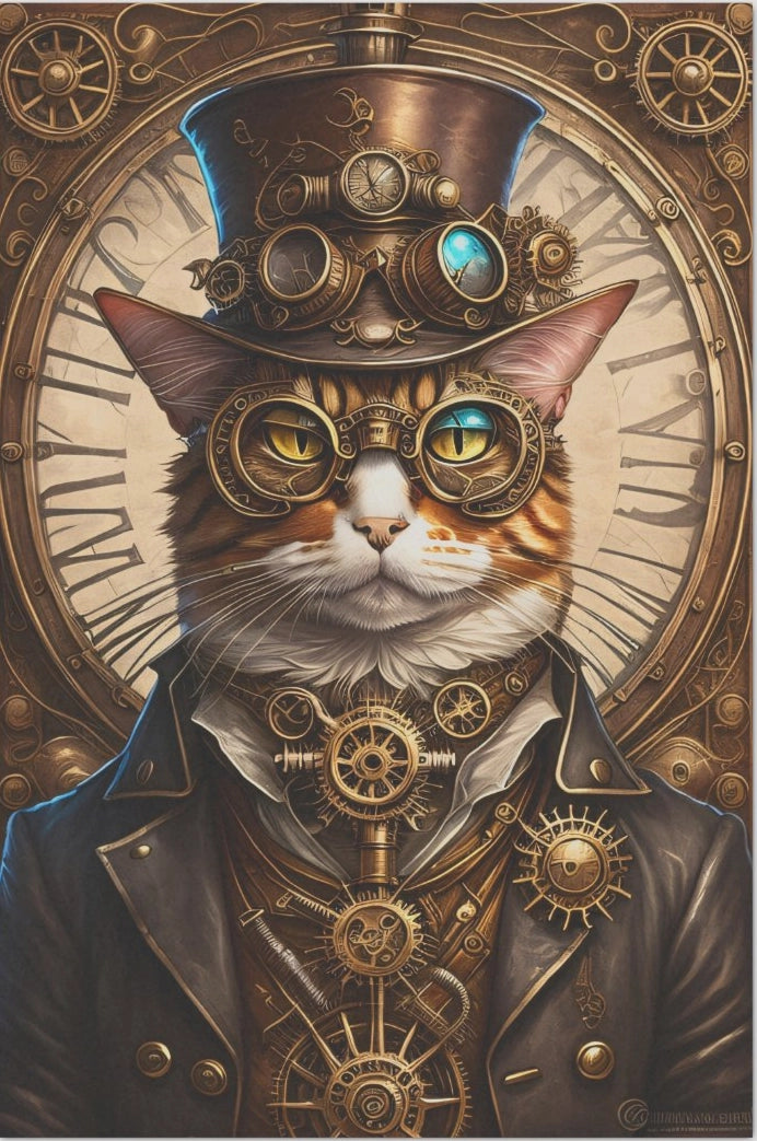 Decoupage Tissue Paper - Steampunk Fantasy Cat (50.8cm x 76.2cm) - Rustic Farmhouse Charm