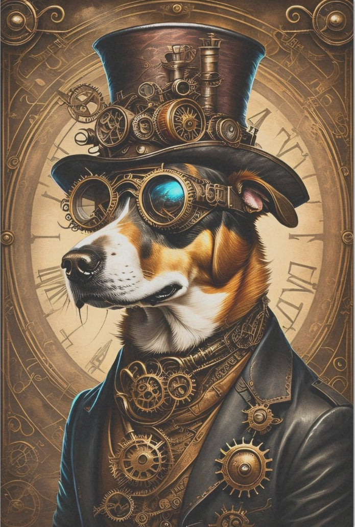 Decoupage Tissue Paper - Steampunk Fantasy Dog (50.8cm x 76.2cm) - Rustic Farmhouse Charm