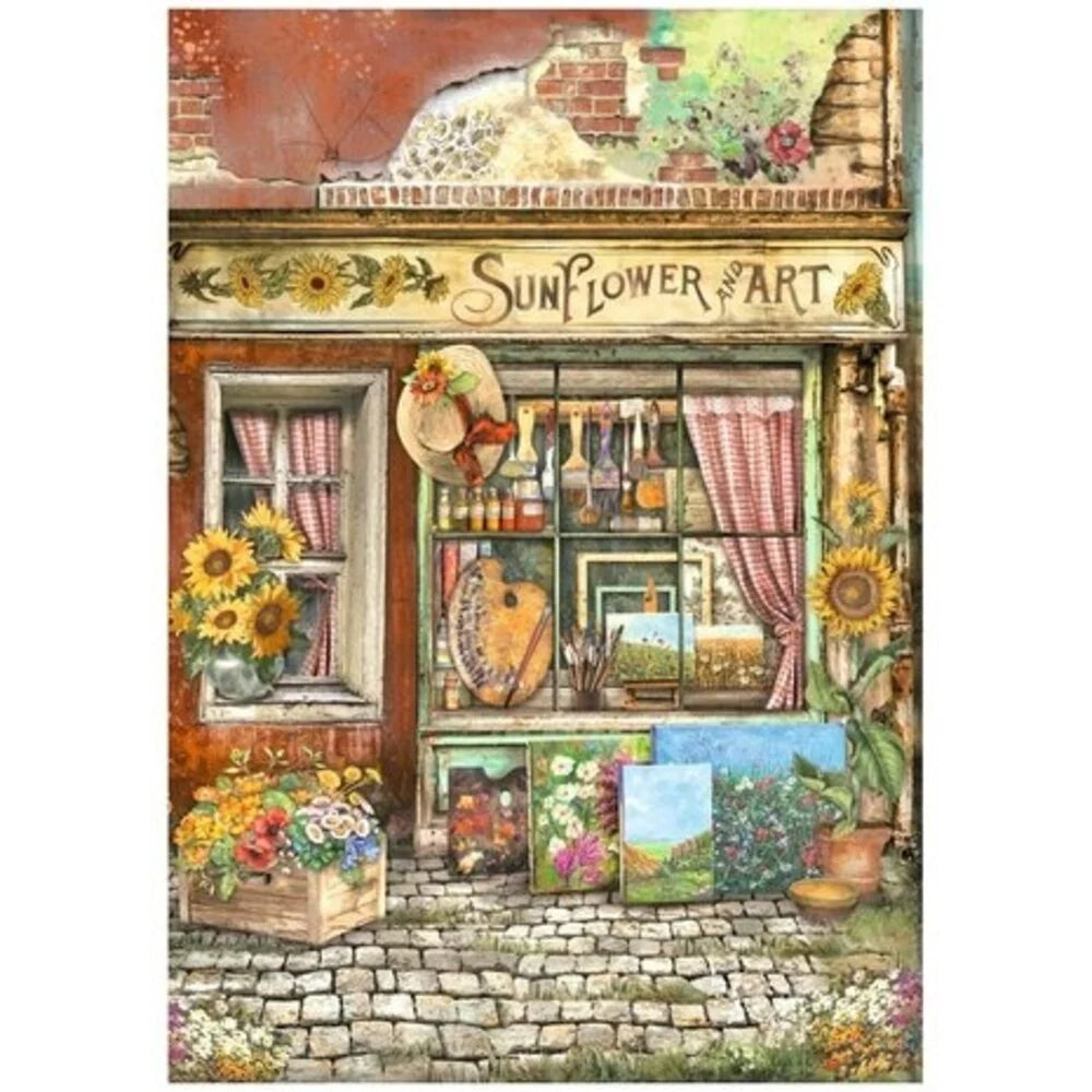 SUNFLOWER ART SHOP Rice Paper by Stamperia (A4) - Rustic Farmhouse Charm