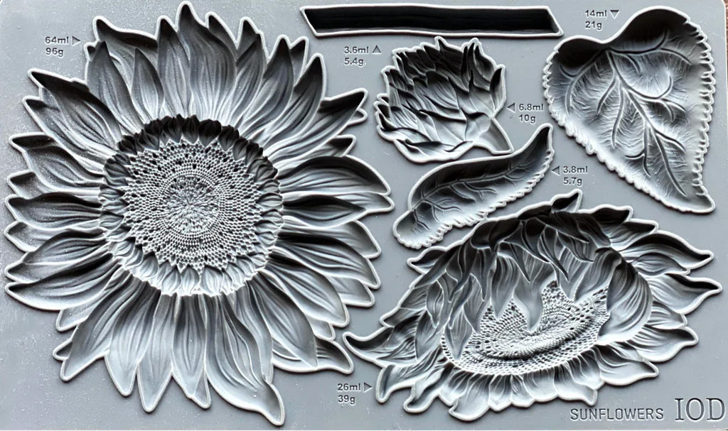 SUNFLOWERS Mould by IOD (6"x10", 15.24cm x 25.4cm) - Rustic Farmhouse Charm