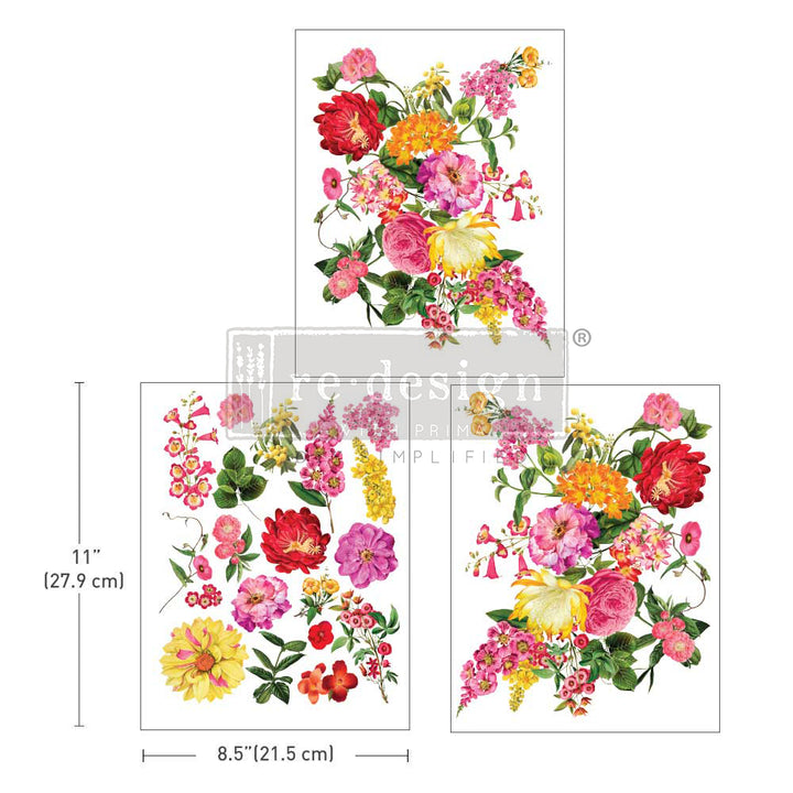SUNNY GLOW Redesign Middy Transfer (3 sheets, each 21.59cm x 27.94cm) - Rustic Farmhouse Charm