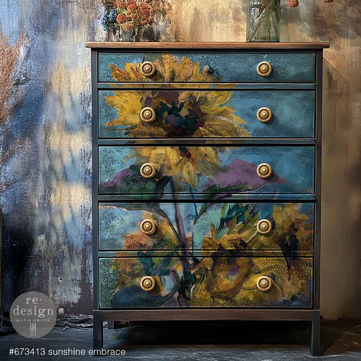 NEW! Redesign Limited A1 Decoupage Fibre Paper - SUNSHINE EMBRACE (59.44cm x 84.07cm) - Rustic Farmhouse Charm