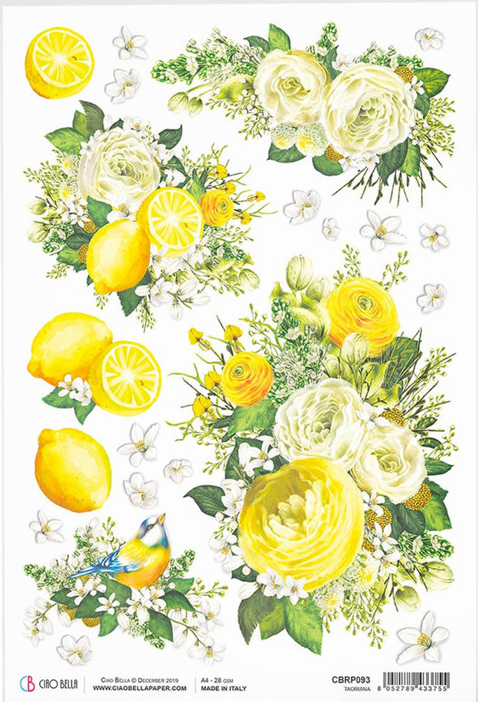 Ciao Bella Rice Paper - TAORMINA (A4) - Rustic Farmhouse Charm
