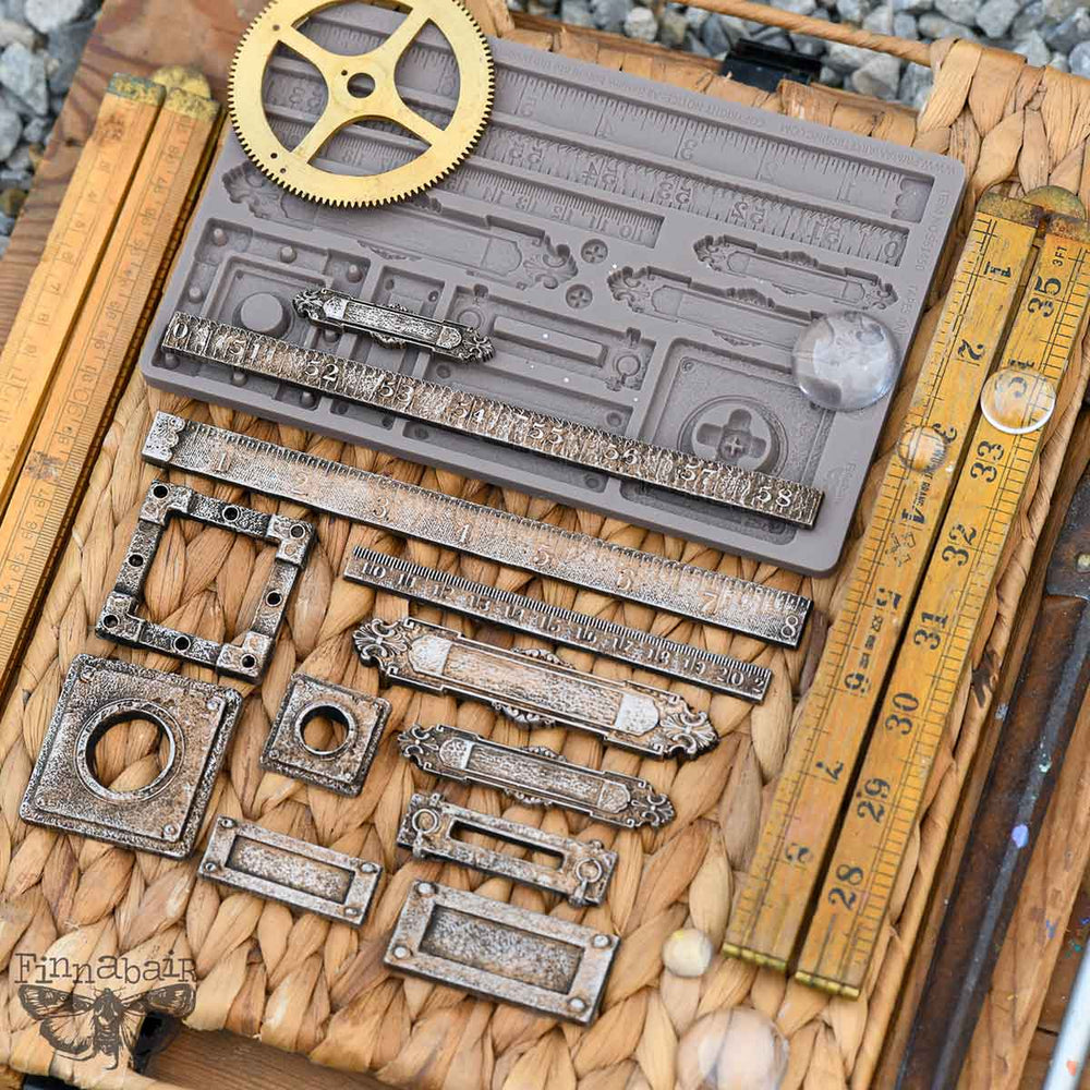 NEW! Finnabair Mould - TAPES & LABELS (5" x 8") - Rustic Farmhouse Charm