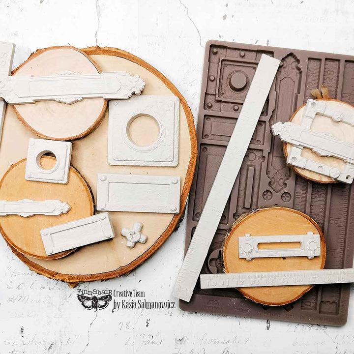 NEW! Finnabair Mould - TAPES & LABELS (5" x 8") - Rustic Farmhouse Charm