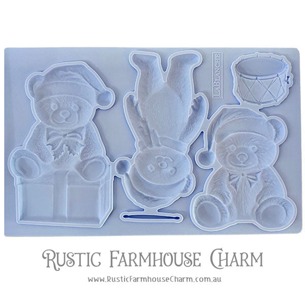 LaBlanche Mould - TEDDY BEARS (12.7 cm x 20.3 cm) - Rustic Farmhouse Charm