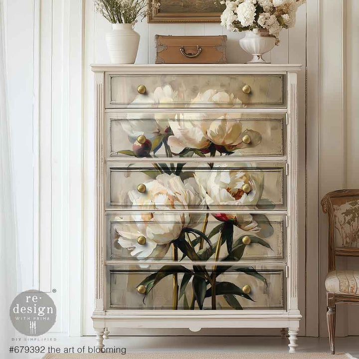 NEW! Redesign Limited A1 Decoupage Fibre Paper - THE ART OF BLOOMING (59.44cm x 84.07cm) - Rustic Farmhouse Charm