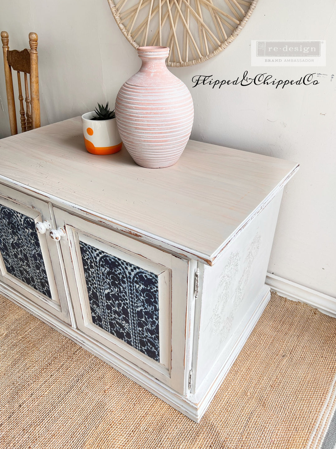 NEW! Redesign A1 Decoupage Fibre Paper - THE BLUE HOUSE (59.44cm x 84.07cm) - Rustic Farmhouse Charm