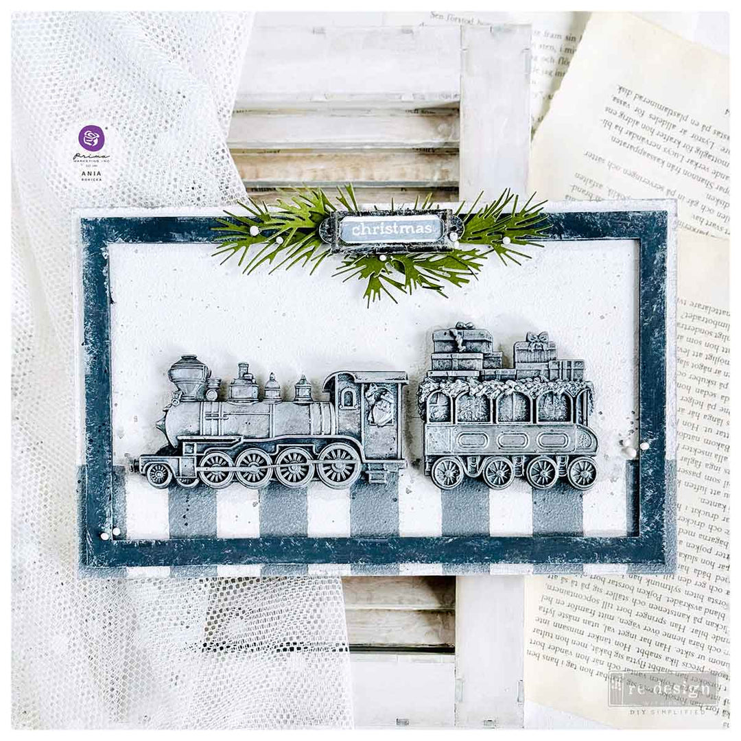Redesign Mould - THE JOLLY EXPRESS (5" x 10") - Rustic Farmhouse Charm