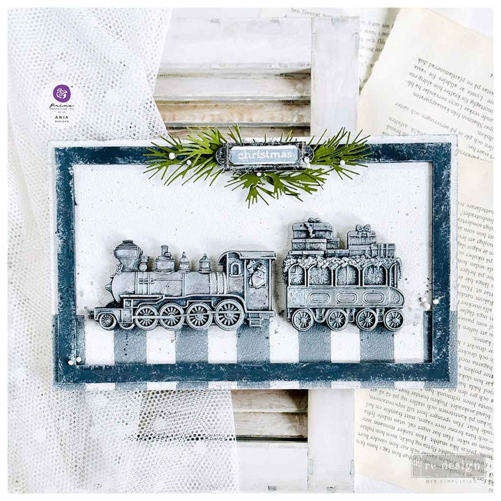Redesign Mould - THE JOLLY EXPRESS (5" x 10") - Rustic Farmhouse Charm