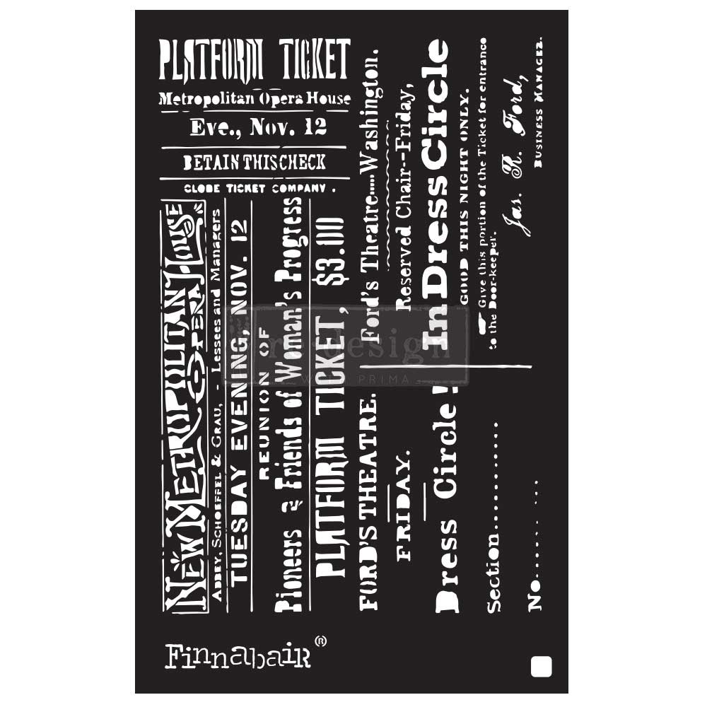 NEW! THEATRE NIGHT Finnabair Stencil 6" x 9" - Rustic Farmhouse Charm