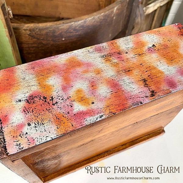 TIE DYE - ORANGE/PINK Metallic Foil - Rustic Farmhouse Charm