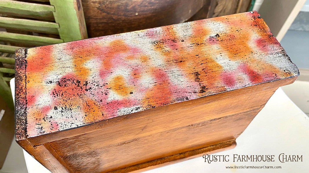 TIE DYE - ORANGE/PINK Metallic Foil - Rustic Farmhouse Charm