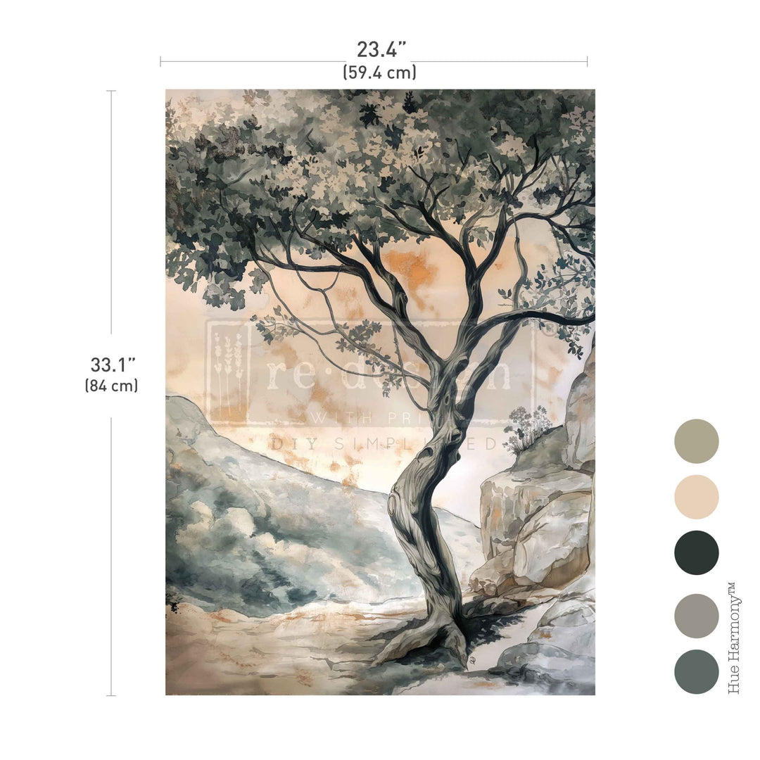 LIMITED! Redesign A1 Decoupage Fibre Paper - TIMELESS TIMBER (59.44cm x 84.07cm) - Rustic Farmhouse Charm