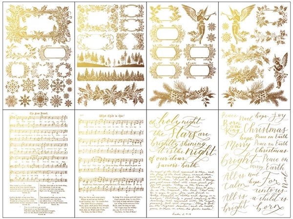 IOD Gold Gilded Transfer Pad - TINSEL (set of eight 8"x12" sheets) - Rustic Farmhouse Charm