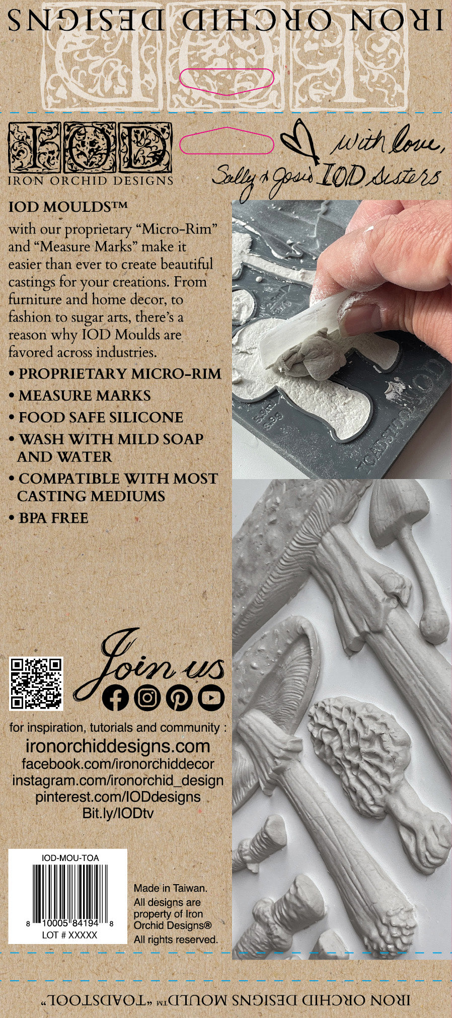 TOADSTOOL Mould by IOD (6"x10", 15.24cm x 25.4cm) - Rustic Farmhouse Charm