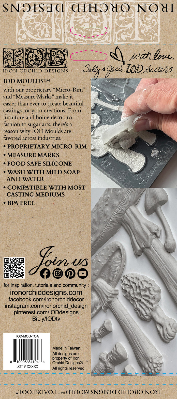 TOADSTOOL Mould by IOD (6"x10", 15.24cm x 25.4cm) - Rustic Farmhouse Charm