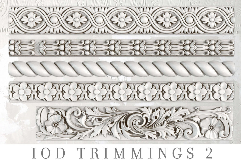 TRIMMINGS 2 Mould by IOD (6"x10", 15.24cm x 25.4cm) - Rustic Farmhouse Charm