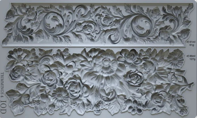 NEW! IOD Mould - TRIMMINGS 4 (6"x10", 15.24cm x 25.4cm) - Rustic Farmhouse Charm
