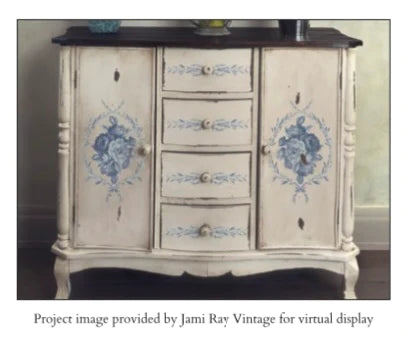TROMP L'OEILL BLEU Paint Inlay by IOD (set of four 12"x16" sheets) - Rustic Farmhouse Charm