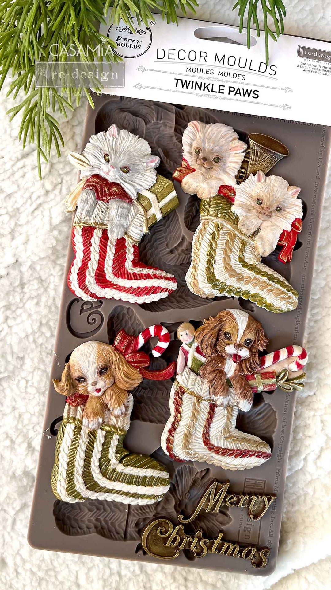 NEW! Redesign Mould - TWINKLE PAWS (5" x 10") - Rustic Farmhouse Charm