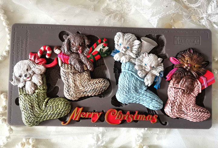 NEW! Redesign Mould - TWINKLE PAWS (5" x 10") - Rustic Farmhouse Charm