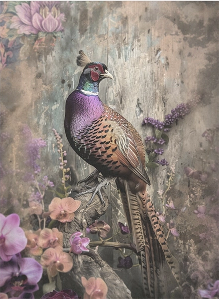 Decoupage Tissue Paper - Vibrant Pheasant (43.18cm x 58.42cm) - Rustic Farmhouse Charm