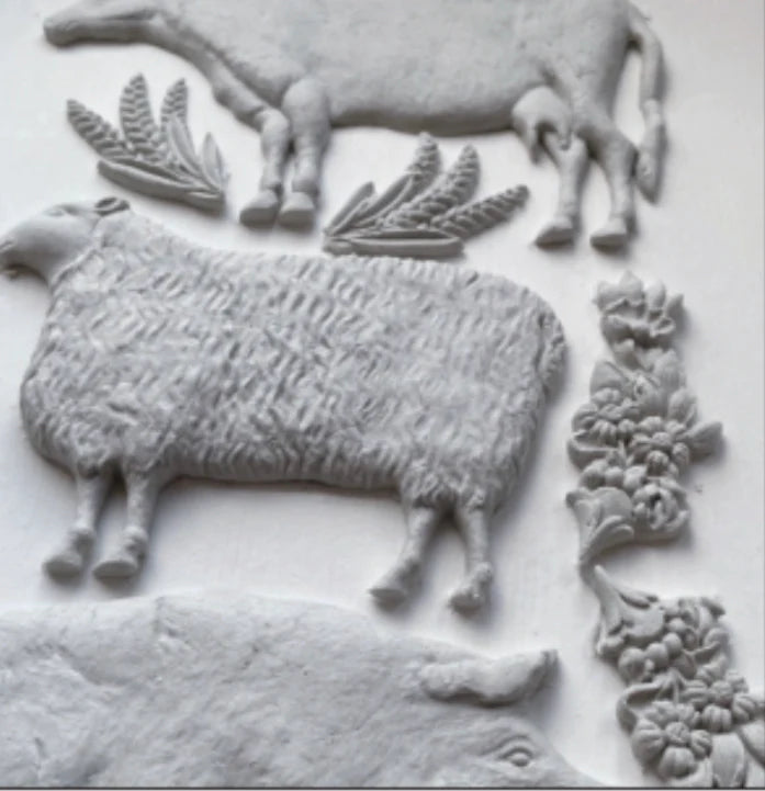VILLAGE MARKET Mould by IOD (6"x10", 15.24cm x 25.4cm) - Rustic Farmhouse Charm