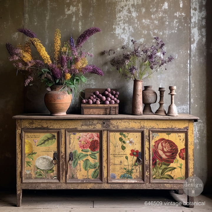 VINTAGE BOTANICAL Redesign Transfer (111.76cm x 76.2cm) - Rustic Farmhouse Charm