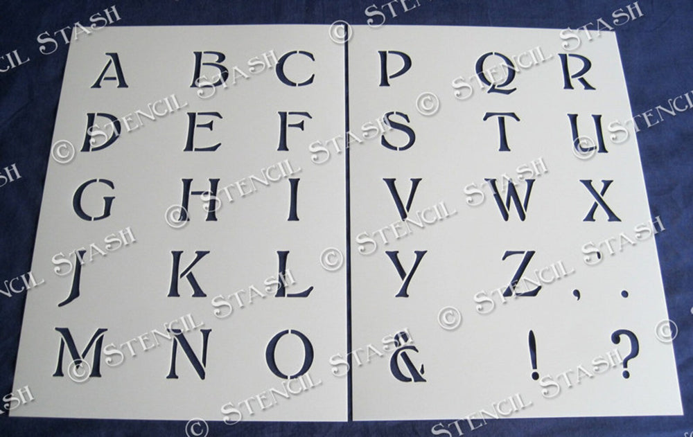 Stencil - Vintage Letter Set - Rustic Farmhouse Charm