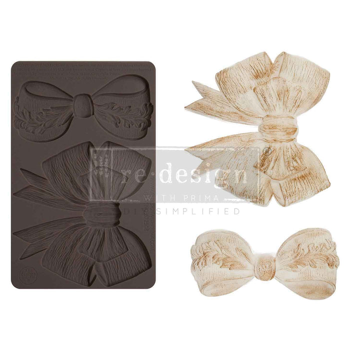 Redesign Mould - VINTAGE OPULENCE BOW by Kacha (5" x 8") - Rustic Farmhouse Charm