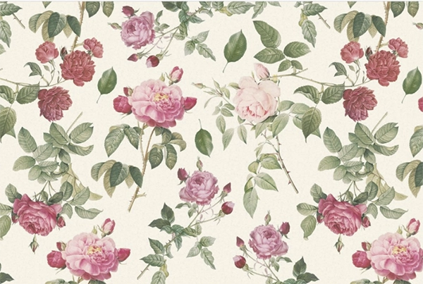 Decoupage Tissue Paper - Vintage Pink Roses on Cream Background (50.8cm x 76.2cm) - Rustic Farmhouse Charm