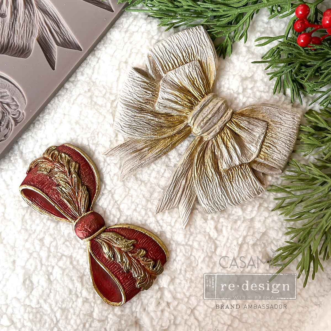 Redesign Mould - VINTAGE OPULENCE BOW by Kacha (5" x 8") - Rustic Farmhouse Charm