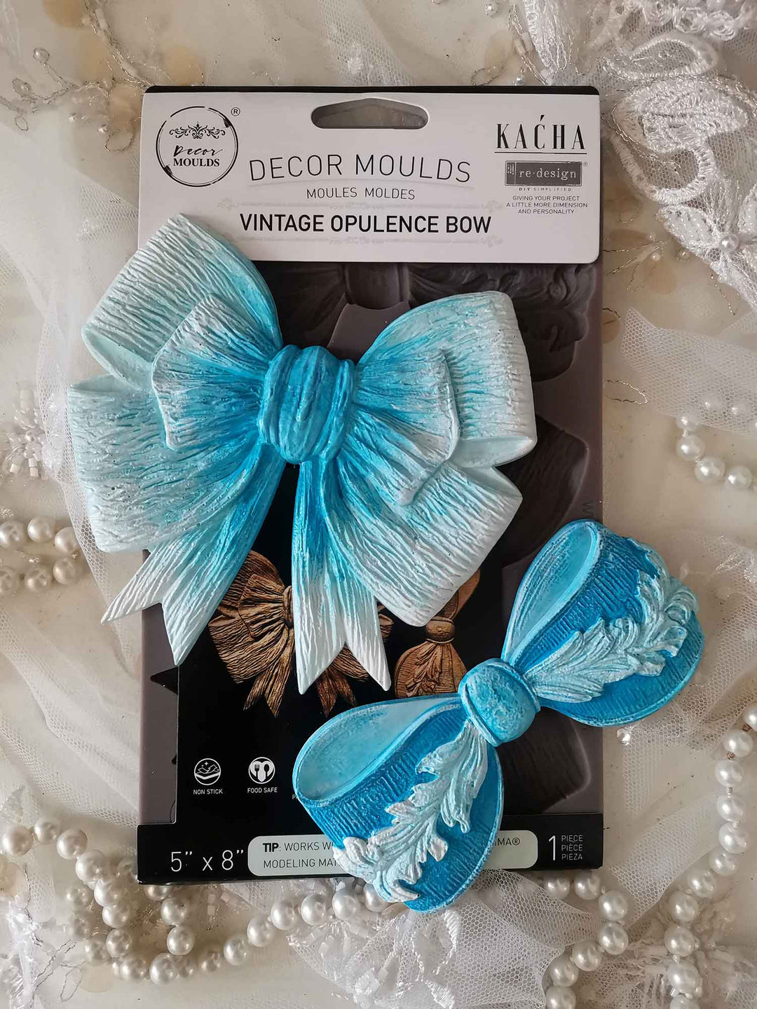 Redesign Mould - VINTAGE OPULENCE BOW by Kacha (5" x 8") - Rustic Farmhouse Charm