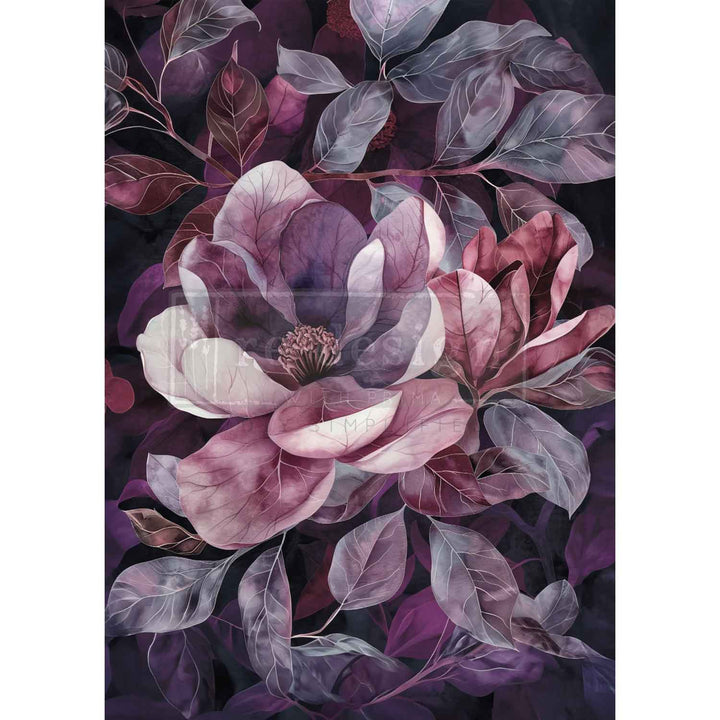 NEW! Redesign Limited A1 Decoupage Fibre Paper - VIOLET BLOOM (59.44cm x 84.07cm) - Rustic Farmhouse Charm