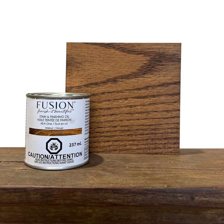 NEW! Fusion™ Stain & Finishing Oil - WALNUT (237ml) - Rustic Farmhouse Charm