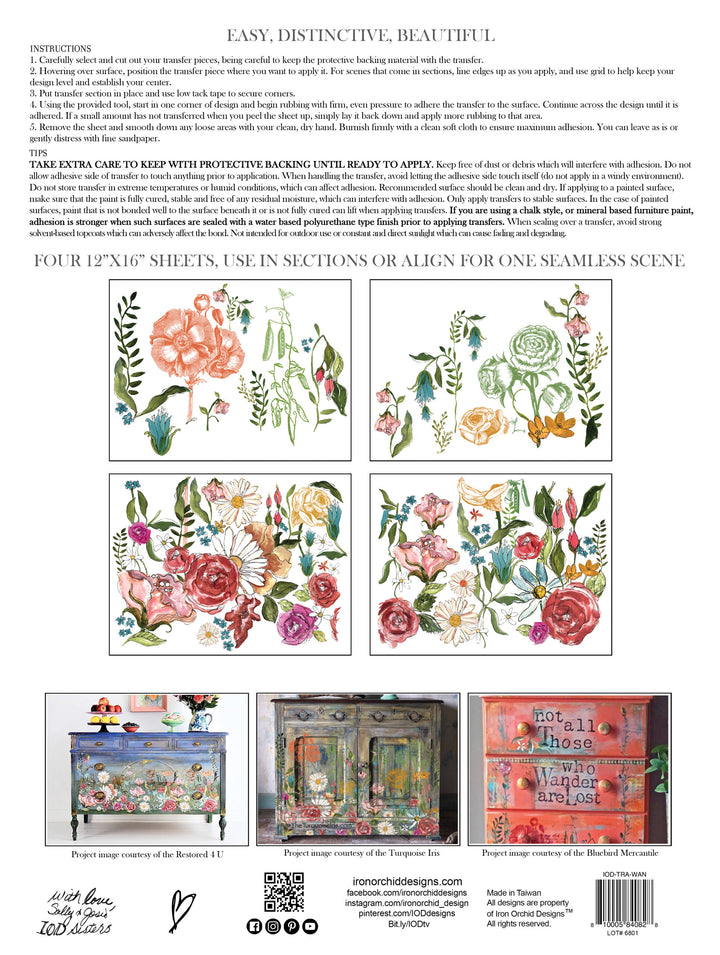 WANDER Transfer Pad by IOD (set of four 12"x16" sheets) - Rustic Farmhouse Charm