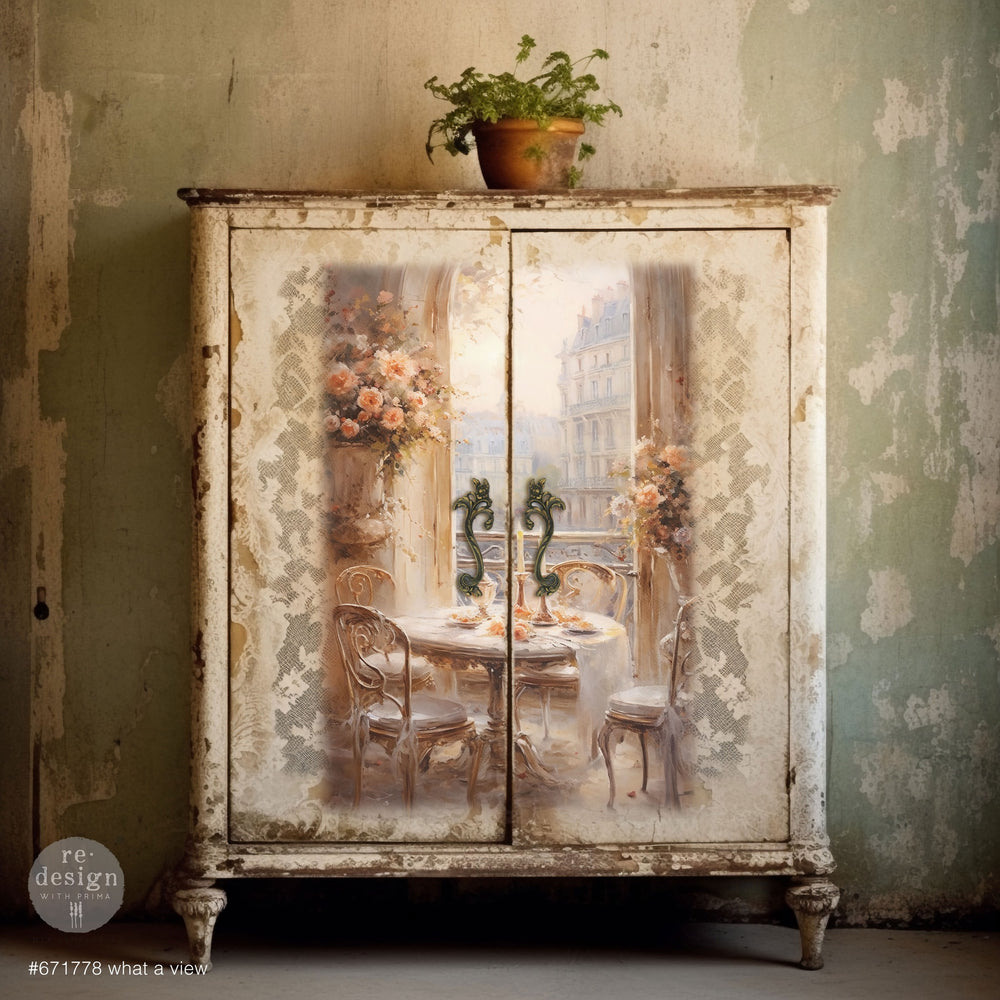 NEW! Redesign Decoupage Tissue Paper Pack - WHAT A VIEW (3 sheets, each 49.53cm x 76.2cm) - Rustic Farmhouse Charm