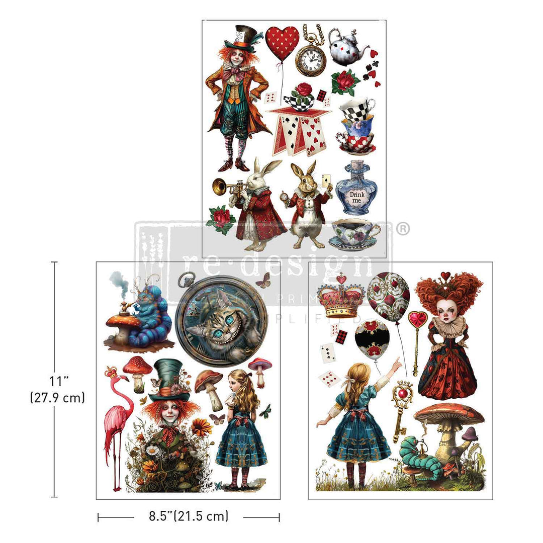 Redesign Middy Transfer - WHIMSICAL REALM (3 sheets, each 21.59cm x 27.94cm) - Rustic Farmhouse Charm