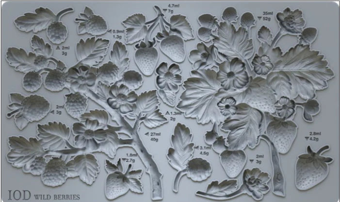 NEW! IOD Mould - WILD BERRIES (6"x10", 15.24cm x 25.4cm) - Rustic Farmhouse Charm