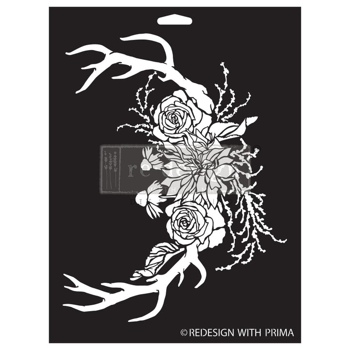 Redesign Stencil - WILDWOOD CABIN (22.86cm x 30.48cm) - Rustic Farmhouse Charm