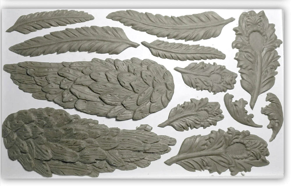 WINGS & FEATHERS Mould by IOD (6"x10", 15.24cm x 25.4cm) - Rustic Farmhouse Charm