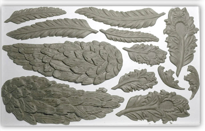 WINGS & FEATHERS Mould by IOD (6"x10", 15.24cm x 25.4cm) - Rustic Farmhouse Charm