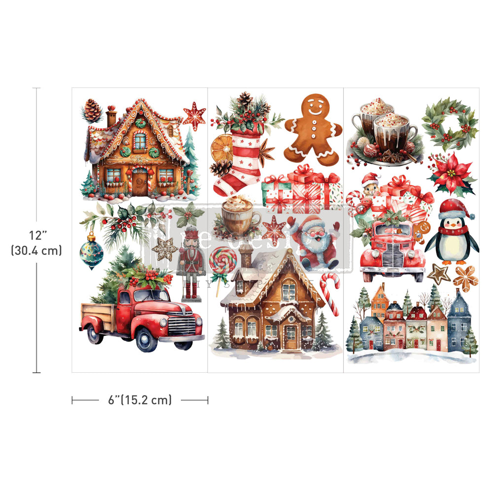 Redesign Small Transfer - WINTER WONDERLAND WONDERS (3 sheets, each 15.24cm x 30.48cm) - Rustic Farmhouse Charm
