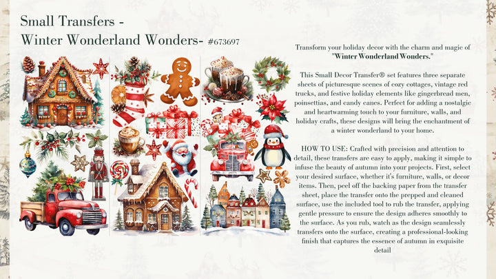 Redesign Small Transfer - WINTER WONDERLAND WONDERS (3 sheets, each 15.24cm x 30.48cm) - Rustic Farmhouse Charm